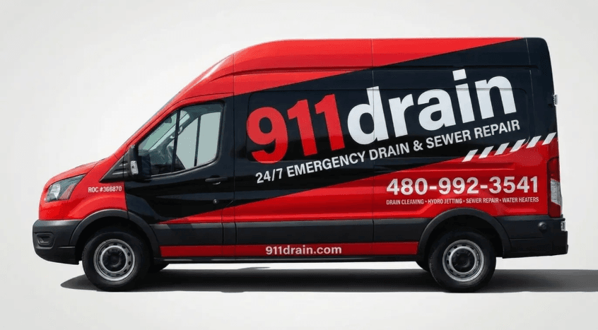 911Drain service van — 24/7 emergency drain and sewer repair